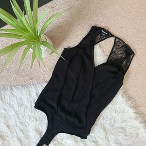 BEBE sexy open back lace tank top bodysuit